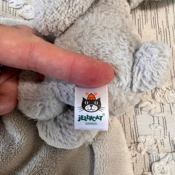 Jellycat Grey Bunny Rabbit Lovey Security Blanket Plush Stuffed - Picture 8 of 8